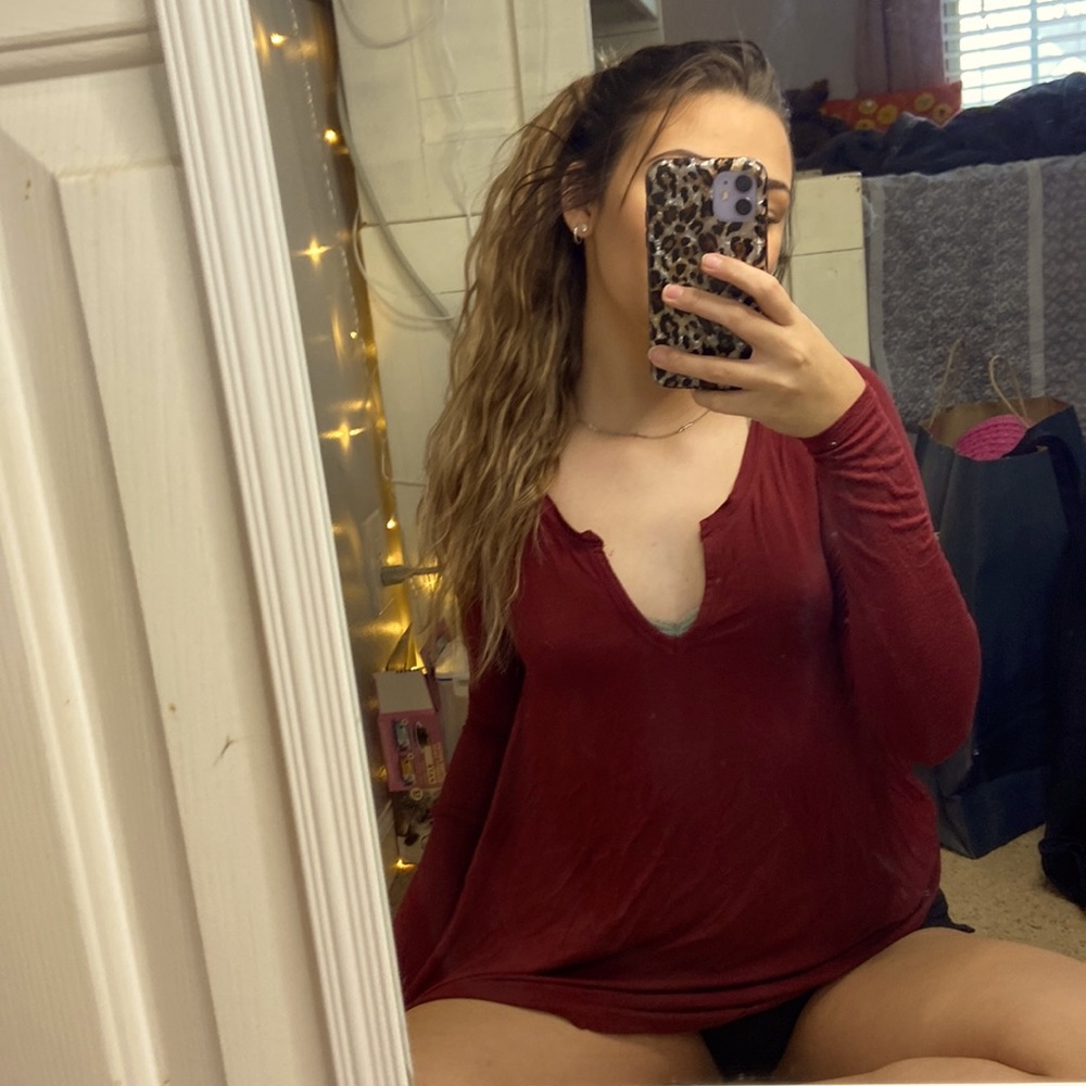 Hollister Must Have Collection Maroon long sleeve top